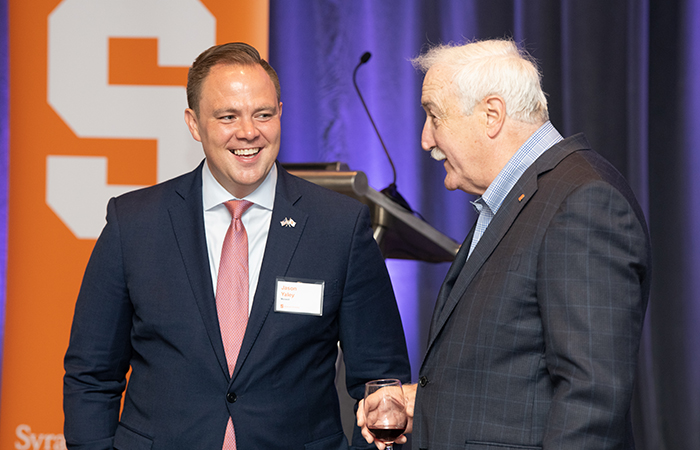 Jason Yaley '05, G'06 with Professor Sean O'Keefe G'78